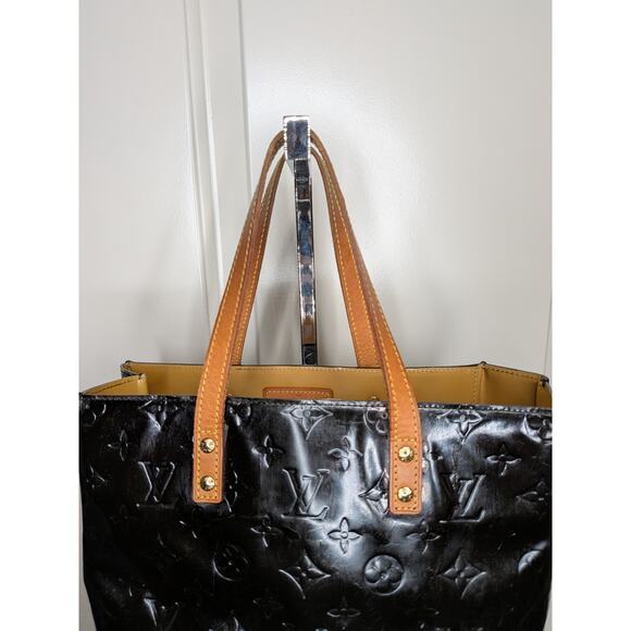 Louis Vuitton Tall Rectangular Black Patent Leather Bag with Leather Straps - Picture 3 of 14